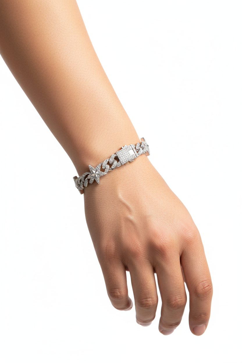 Pulsera Cubana Estrellas - Muñeca